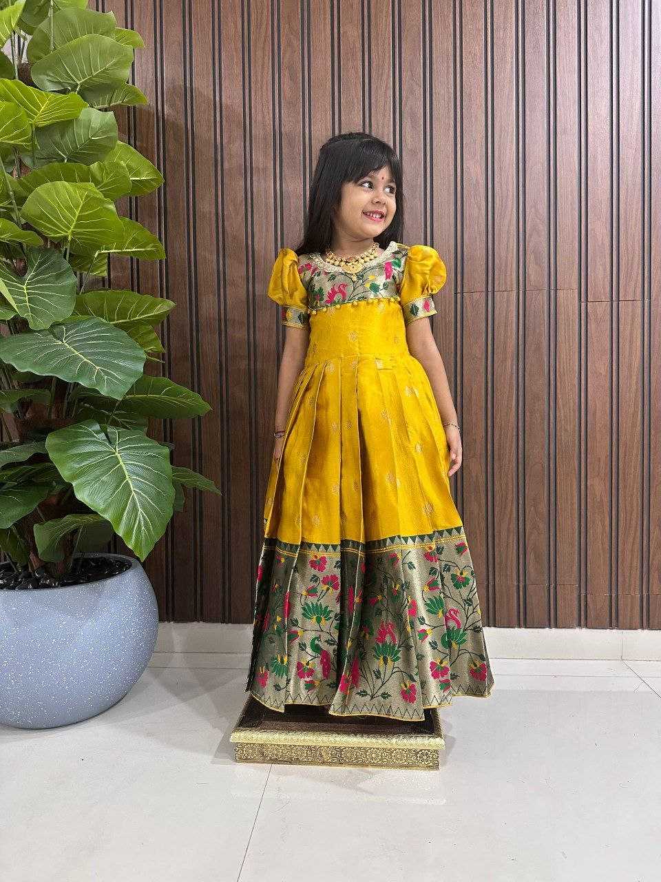 Ynf Kanjivaram Silk RIN161 RAKHI Kids Wear Wholesale Kids Gown Kids Traditional Outfits Kids Silk Dress Manufacturer