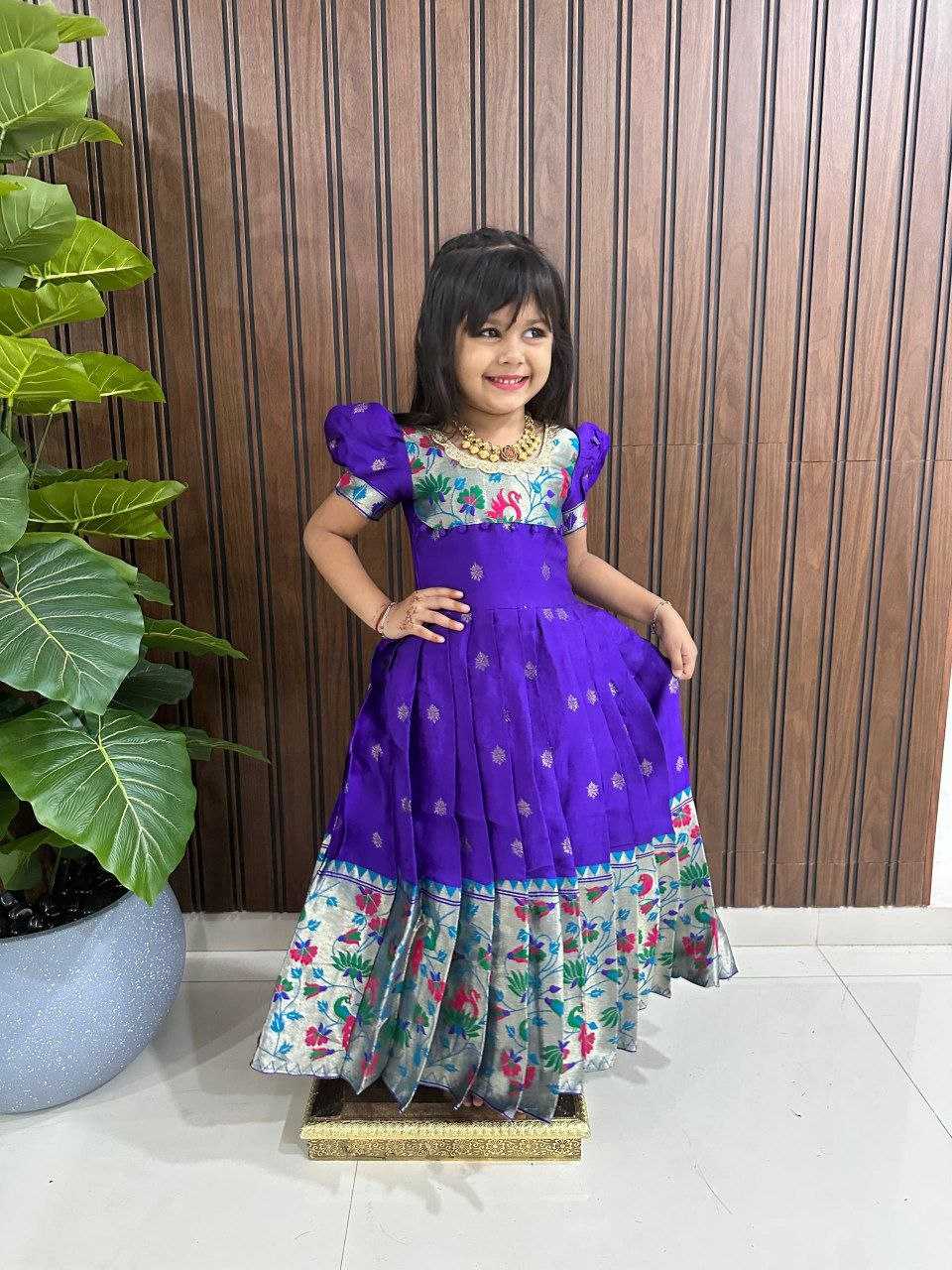 Ynf Kanjivaram Silk RIN161 RAKHI Kids Wear Wholesale Kids Gown Kids Traditional Outfits Kids Silk Dress Manufacturer