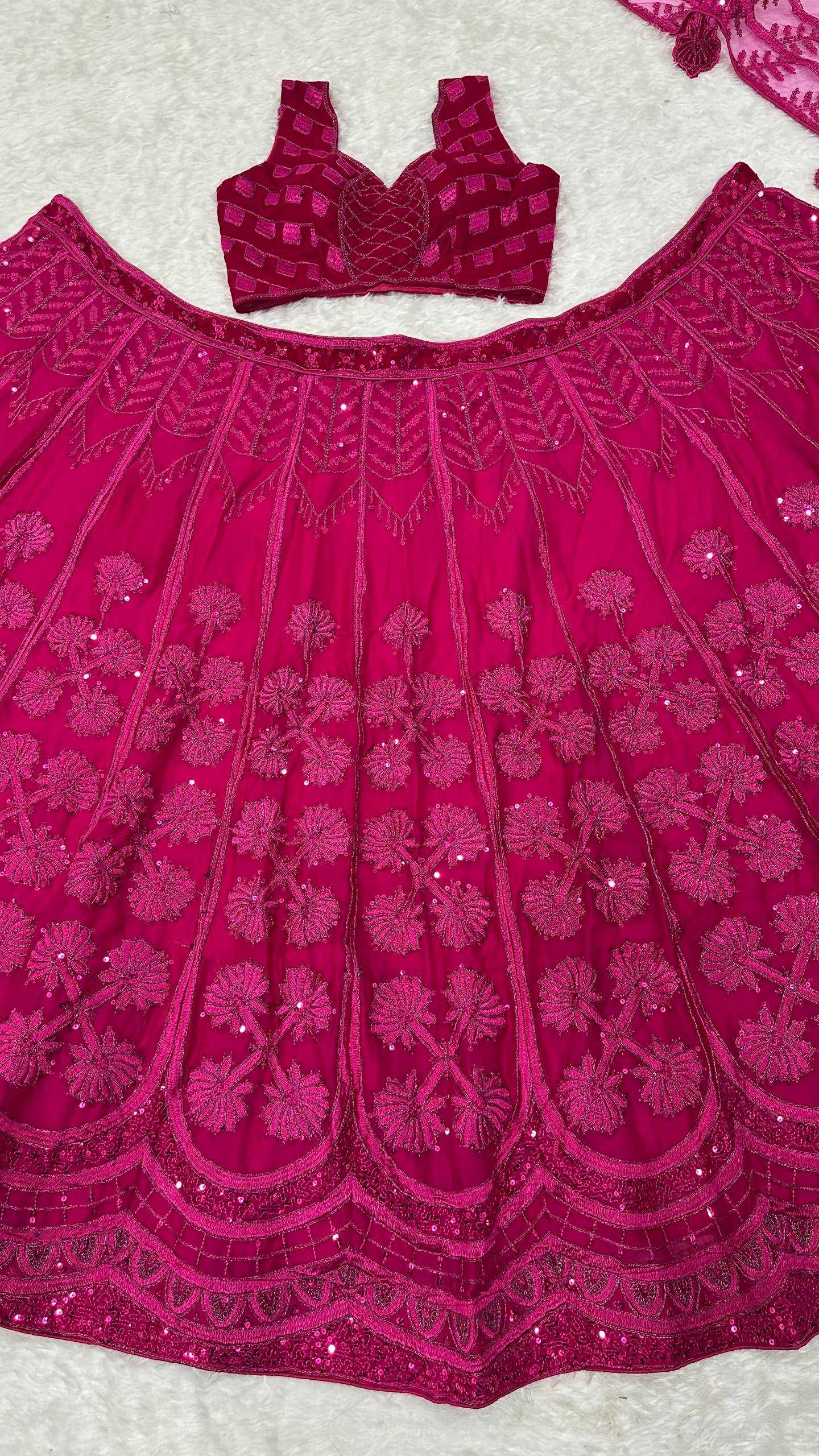 Ynf Kasturi Silk RIN213 H88 Lehengas Wholesale Sequins Lehenga Manufacturer
