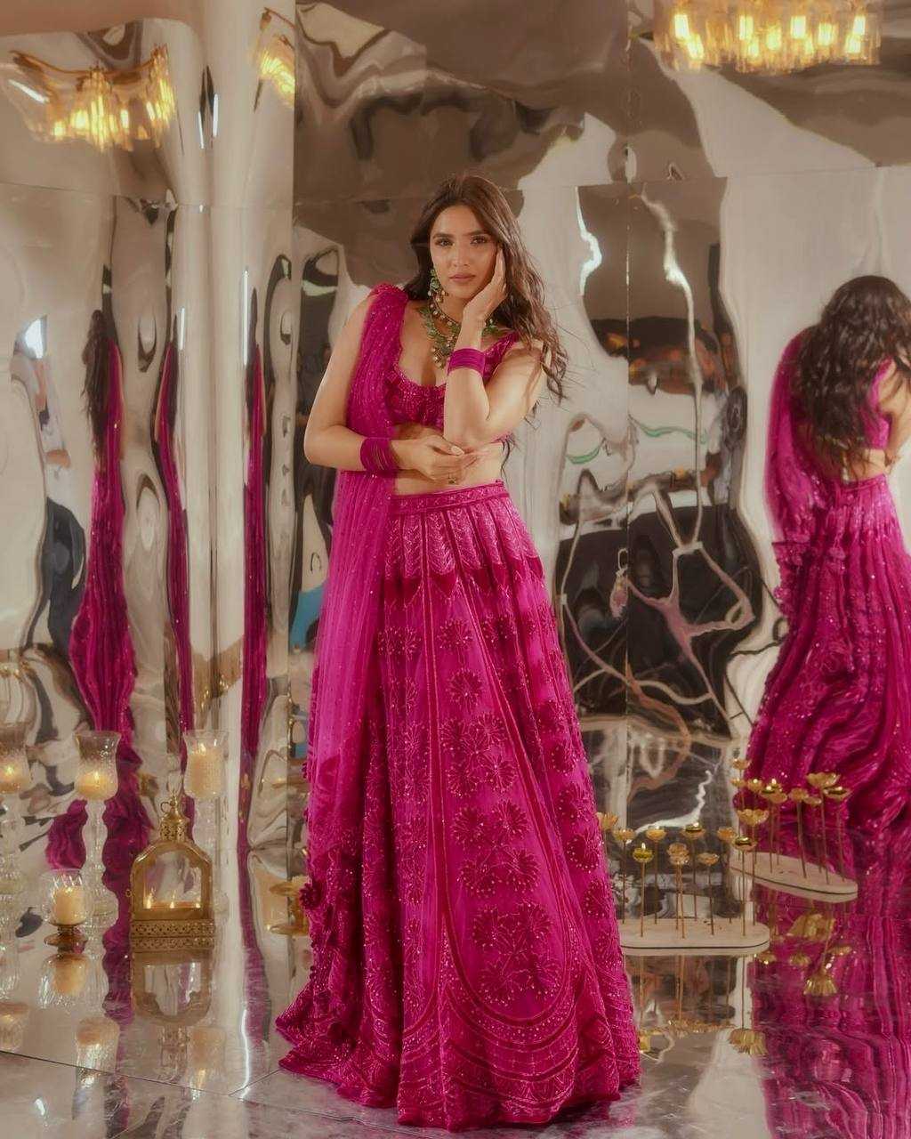 Ynf Kasturi Silk RIN213 H88 Lehengas Wholesale Sequins Lehenga Manufacturer