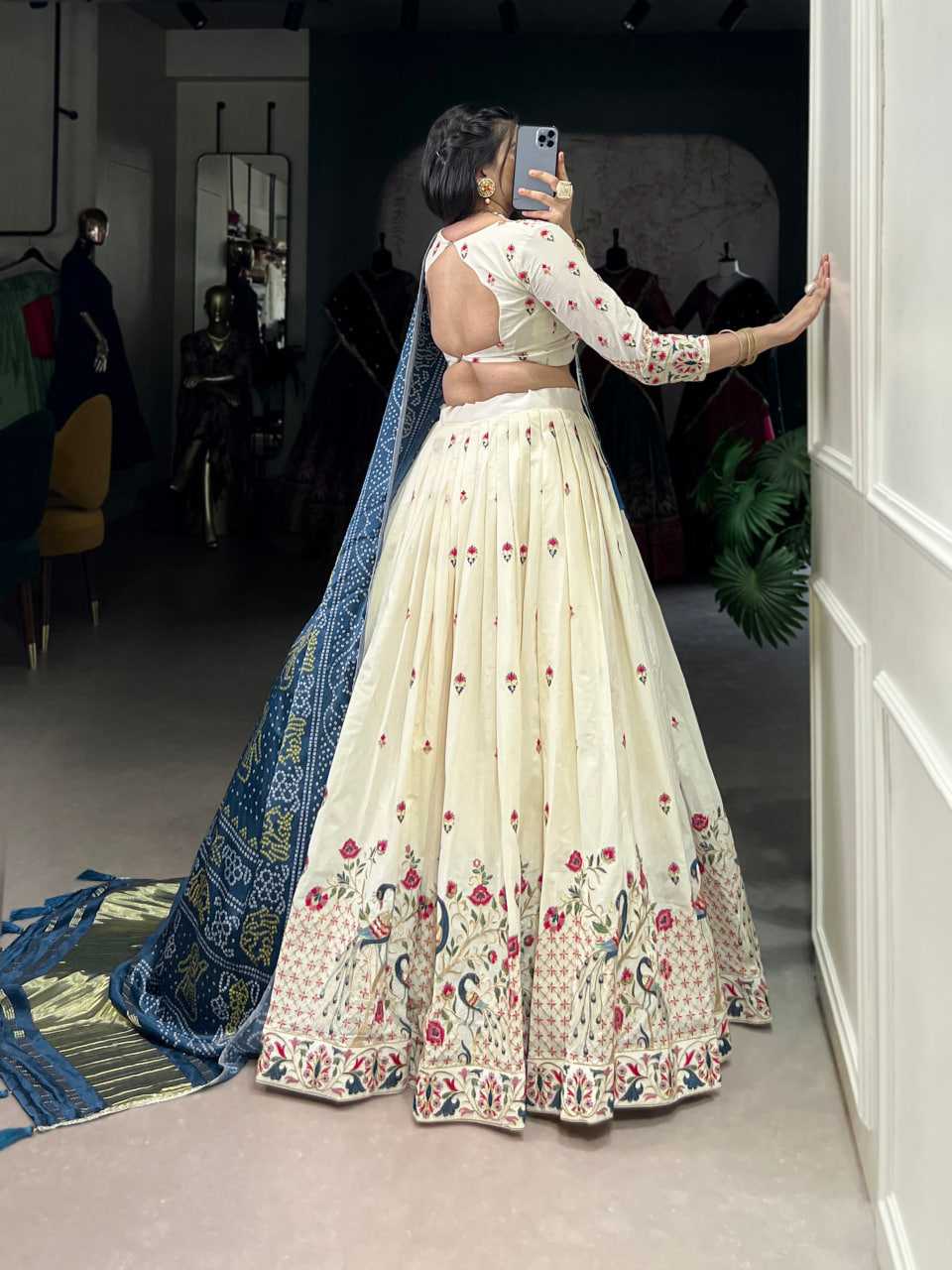 Ynf Khadi Cotton KESH134 1437 Lehengas Festive Collections Wholesale Embroidered Lehenga Sequins Lehenga Lehenga With Blouse Manufacturer