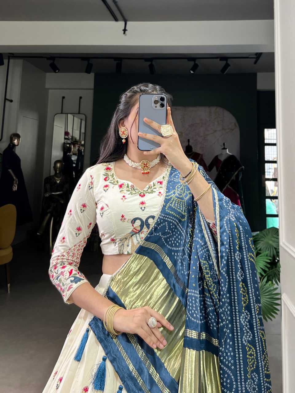 Ynf Khadi Cotton KESH134 1437 Lehengas Festive Collections Wholesale Embroidered Lehenga Sequins Lehenga Lehenga With Blouse Manufacturer