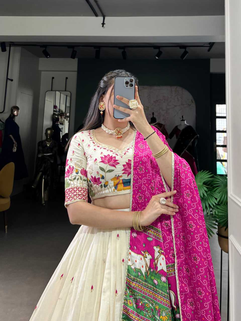 Ynf Khadi Cotton KESH134 1437 Lehengas Festive Collections Wholesale Embroidered Lehenga Sequins Lehenga Lehenga With Blouse Manufacturer