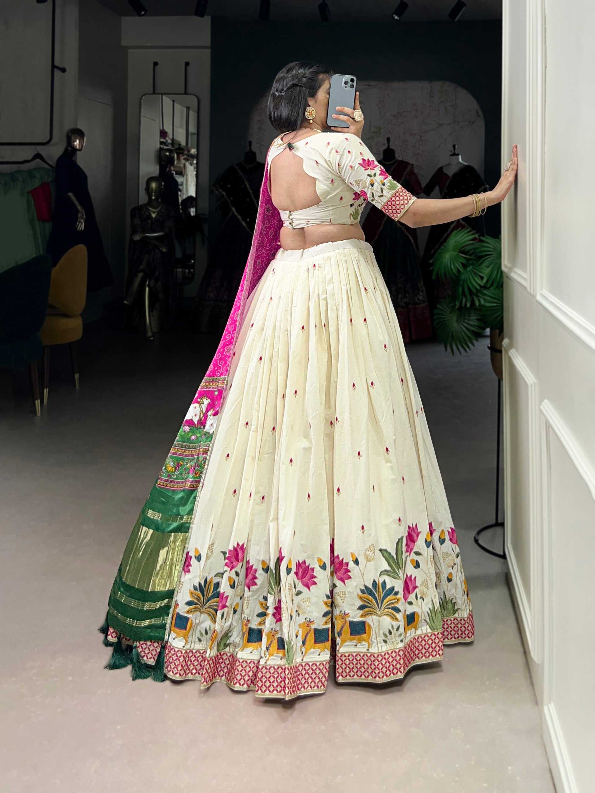 Ynf Khadi Cotton KESH134 1437 Lehengas Festive Collections Wholesale Embroidered Lehenga Sequins Lehenga Lehenga With Blouse Manufacturer
