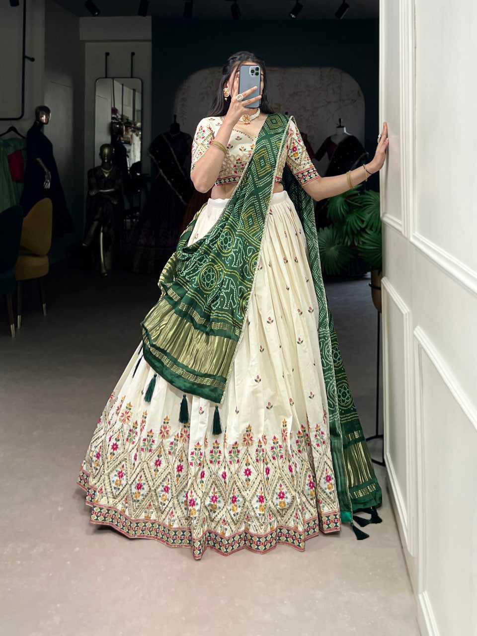 Ynf Khadi Cotton KESH134 1437 Lehengas Festive Collections Wholesale Embroidered Lehenga Sequins Lehenga Lehenga With Blouse Manufacturer