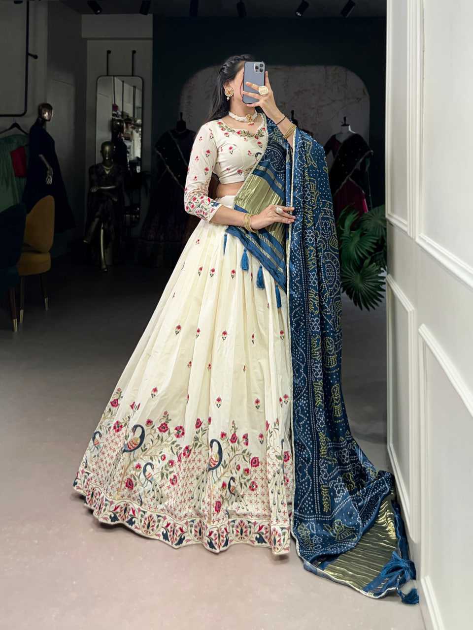 Ynf Khadi Cotton KESH134 1437 Lehengas Festive Collections Wholesale Embroidered Lehenga Sequins Lehenga Lehenga With Blouse Manufacturer