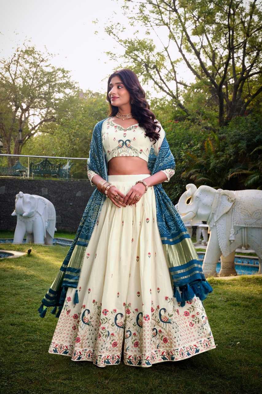 Ynf Khadi Cotton KESH134 1437 Lehengas Wholesale Fancy Lehenga Embroidered Lehenga Thread Work Lehenga Sequins Lehenga Manufacturer