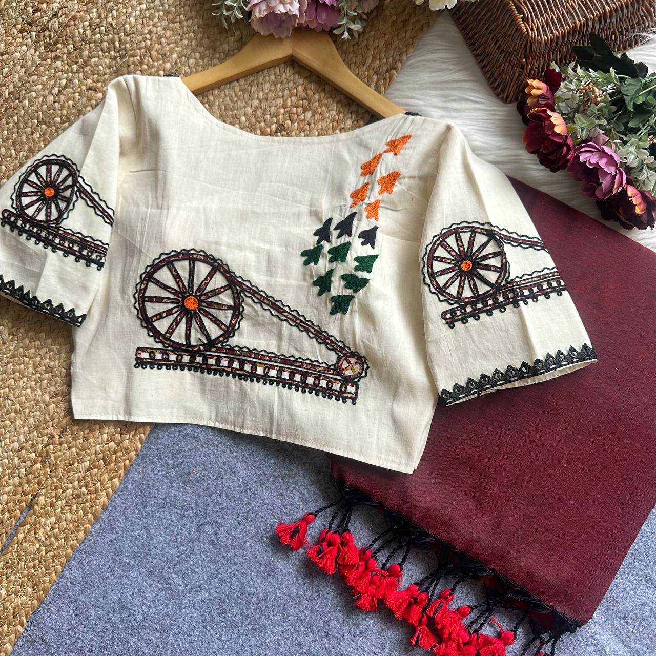 Ynf Khadi Cotton KESH388 Hk6 Readymade Blouses Festive Collections Wholesale Cotton Blouse Independence Day Collections Manufacturer