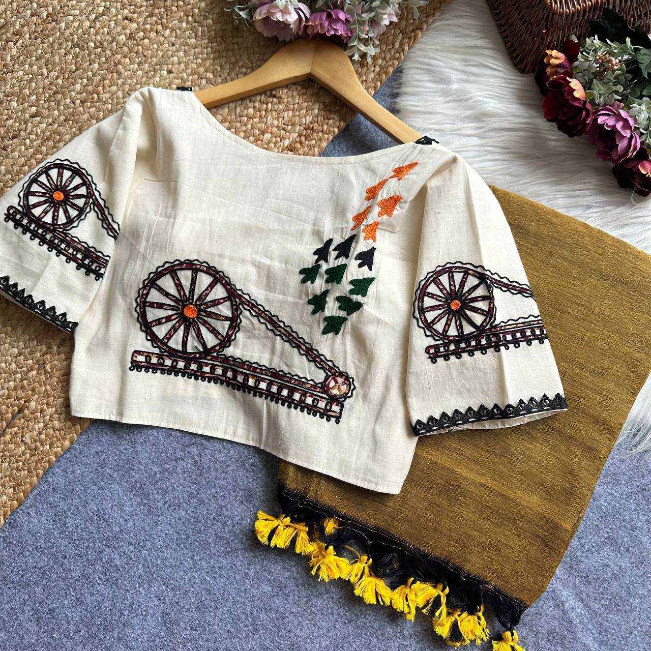 Ynf Khadi Cotton KESH388 Hk6 Readymade Blouses Festive Collections Wholesale Cotton Blouse Independence Day Collections Manufacturer