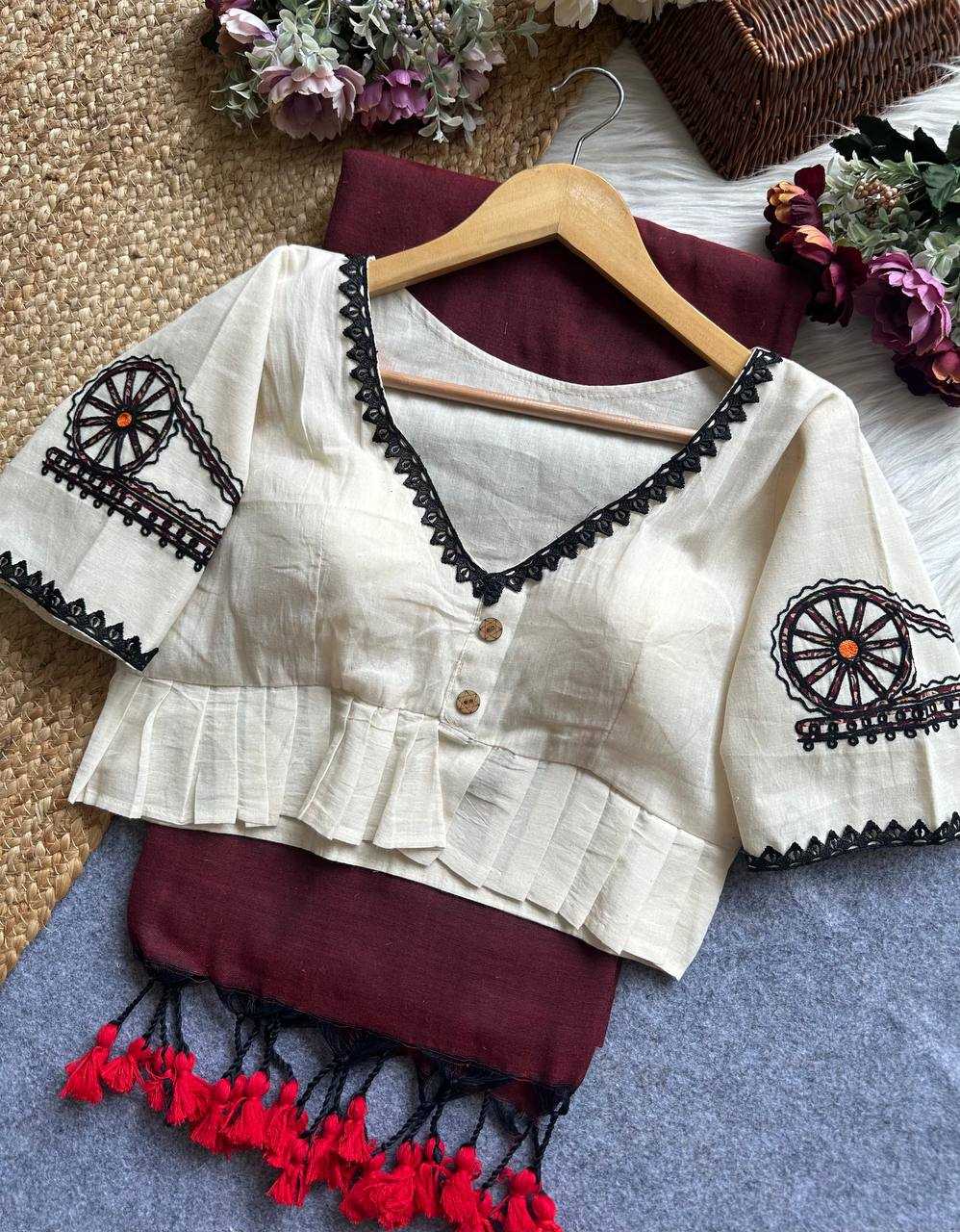 Ynf Khadi Cotton KESH388 Hk6 Readymade Blouses Festive Collections Wholesale Cotton Blouse Independence Day Collections Manufacturer