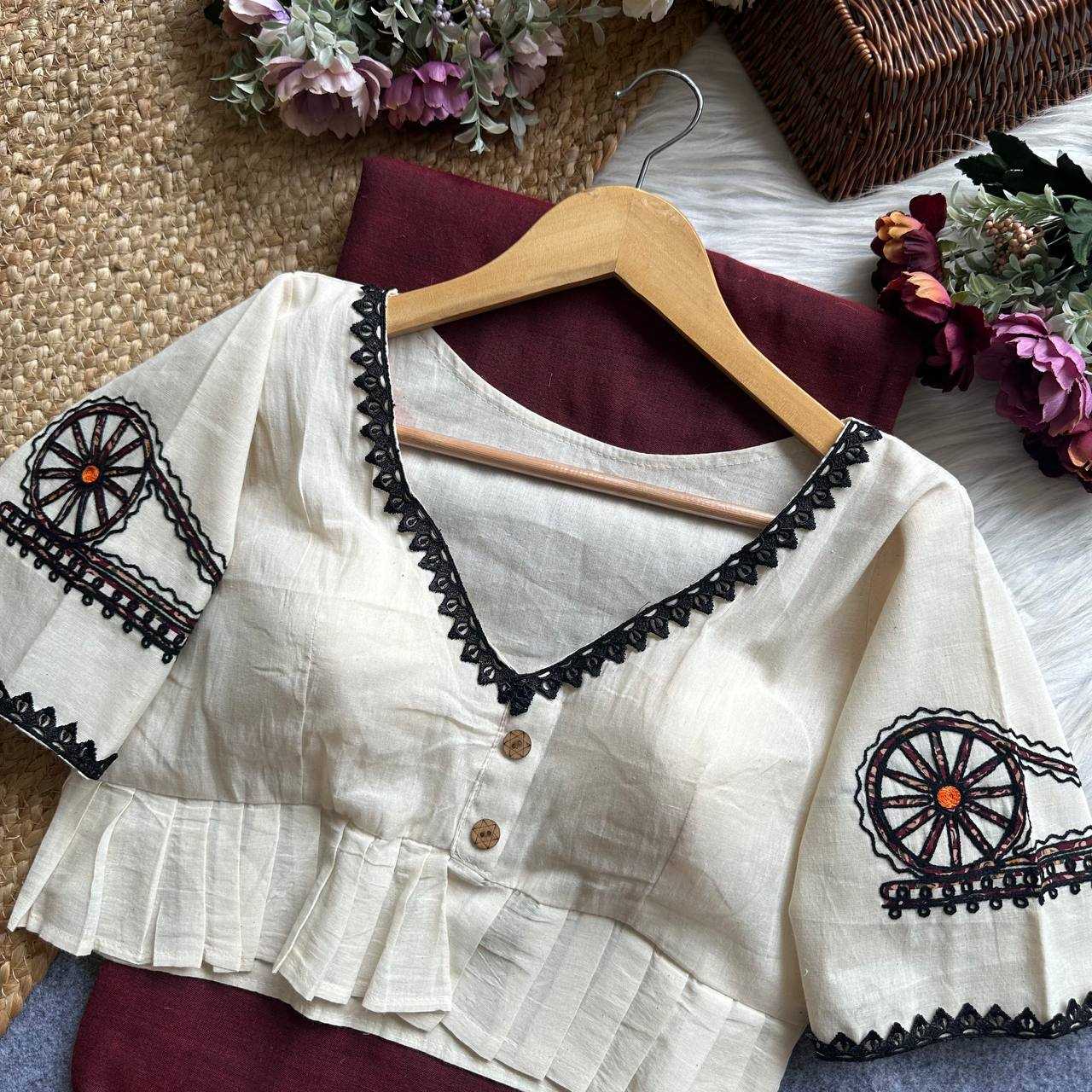 Ynf Khadi Cotton KESH388 Hk6 Readymade Blouses Festive Collections Wholesale Cotton Blouse Independence Day Collections Manufacturer