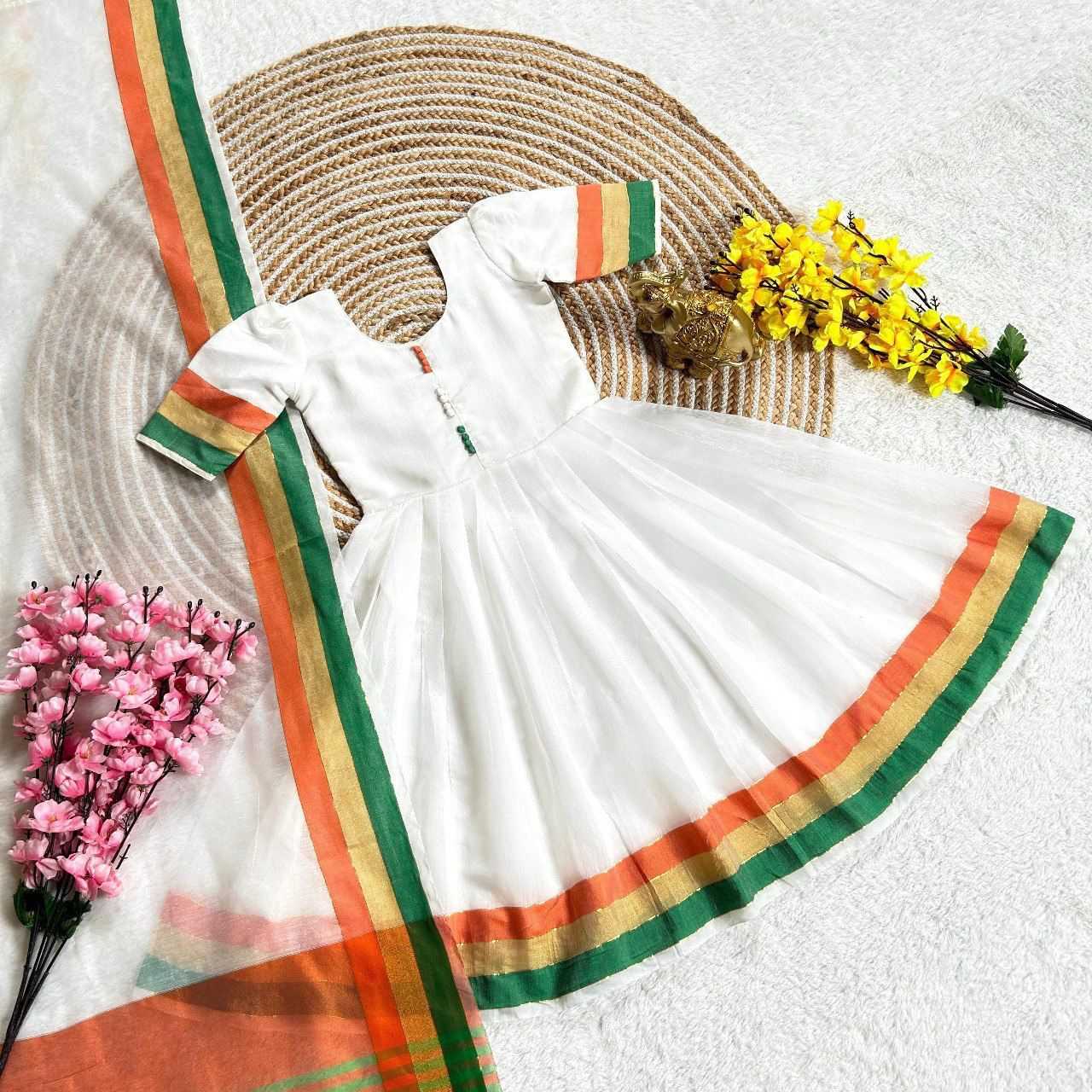 Ynf Khadi Cotton KESH493 15th August Kids Wear Wholesale Kids Gown Kids Ethnic Gowns Manufacturer