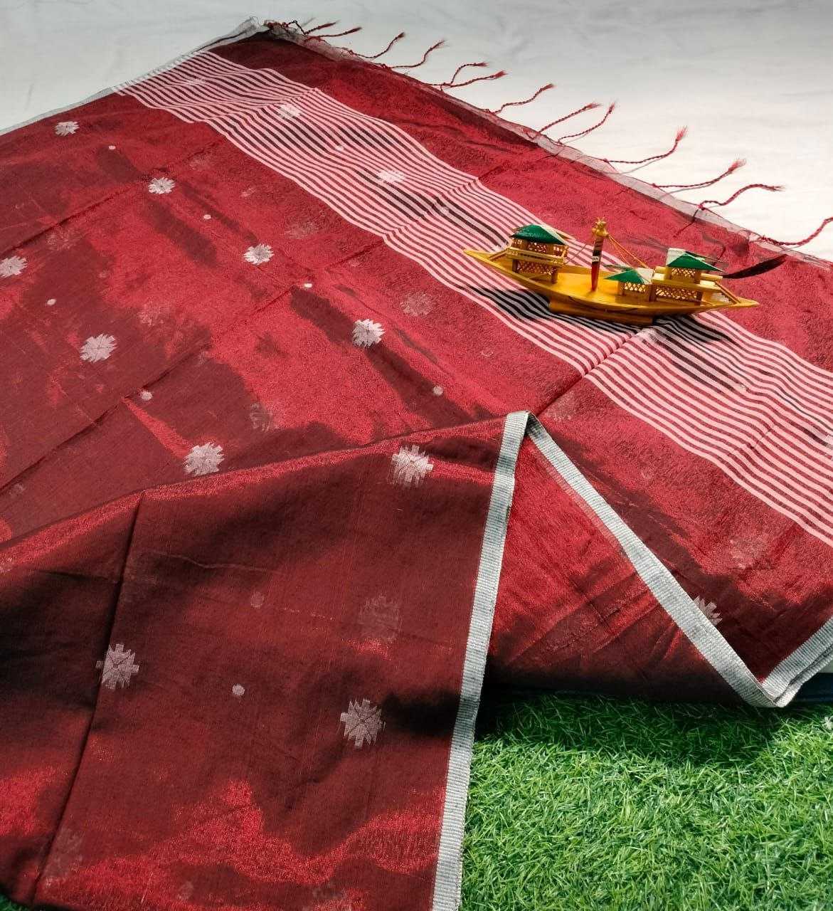 Ynf Khadi Cotton KESH525 KHADI RAGA FULL BUTTI Sarees Wholesale Cotton Sarees Lightweight Sarees Manufacturer