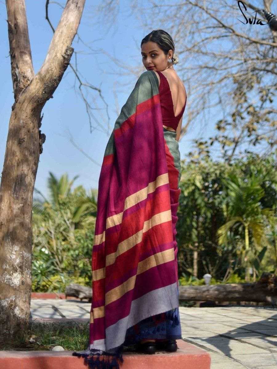 Ynf Khadi Cotton KESH525 MULTICOLOR KHADI Sarees Wholesale Cotton Sarees Lightweight Sarees Manufacturer