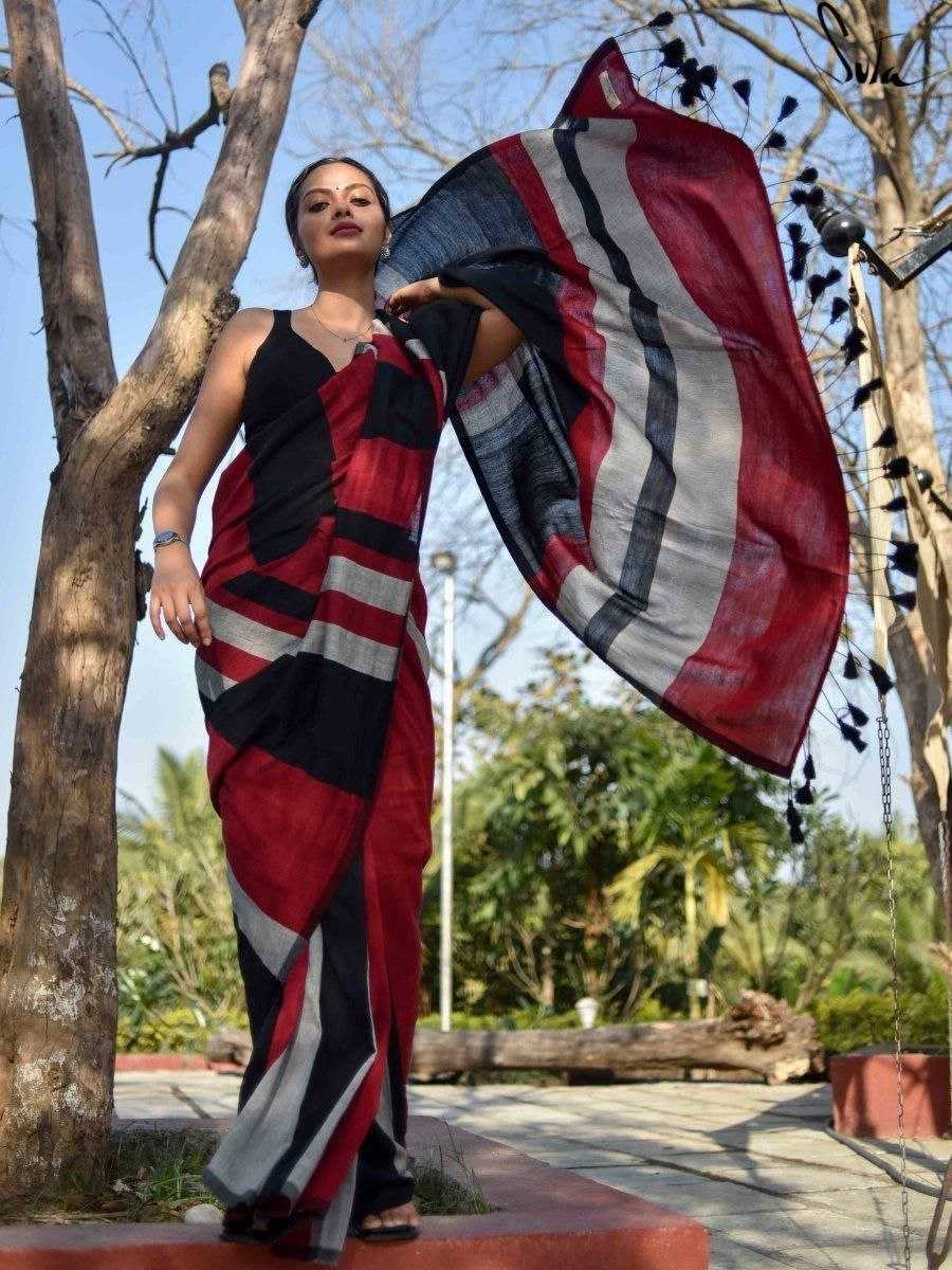 Ynf Khadi Cotton KESH525 MULTICOLOR KHADI Sarees Wholesale Cotton Sarees Lightweight Sarees Manufacturer