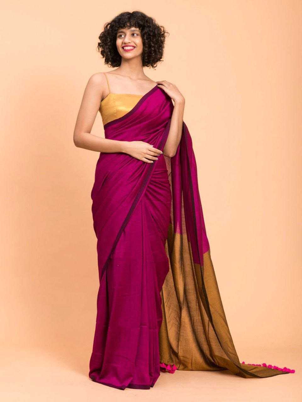 Ynf Khadi Cotton RIN216 pyor khadi cotton Contrast Sarees Wholesale Ladies Sarees Cotton Sarees Office Wear Sarees Manufacturer
