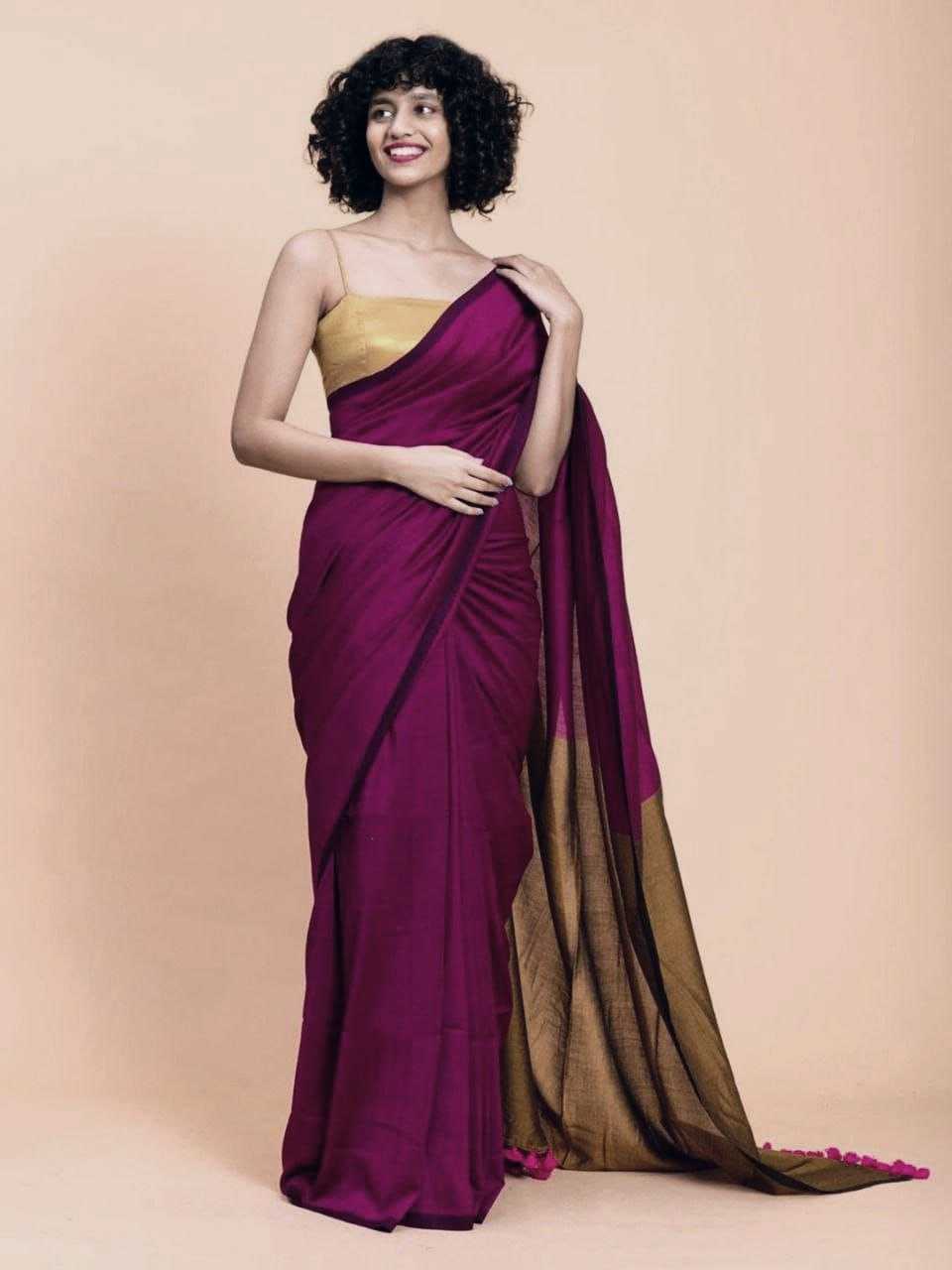 Ynf Khadi Cotton RIN216 pyor khadi cotton Contrast Sarees Wholesale Ladies Sarees Cotton Sarees Office Wear Sarees Manufacturer