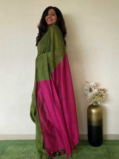 Ynf Khadi Cotton RIN216 pyor khadi cotton Contrast Sarees Wholesale Ladies Sarees Cotton Sarees Office Wear Sarees Manufacturer
