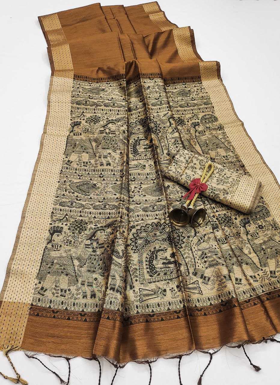 Ynf Khadi KESH532 MULLAI TUSSAR 104 Silk Sarees Wholesale Khadi Silk Sarees Printed Silk Saree Fancy Printed Silk Sarees Manufacturer