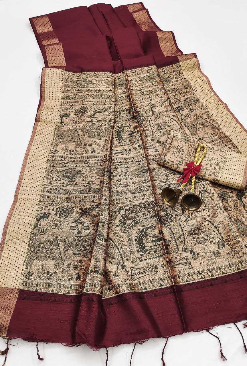 Ynf Khadi KESH532 MULLAI TUSSAR 104 Silk Sarees Wholesale Khadi Silk Sarees Printed Silk Saree Fancy Printed Silk Sarees Manufacturer