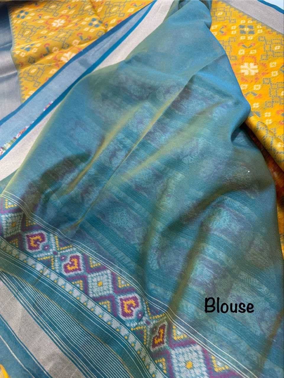 Ynf Khadi KESH532 TULSI PATOLA 4 Silk Sarees Wholesale Ikkat Silk Sarees Manufacturer