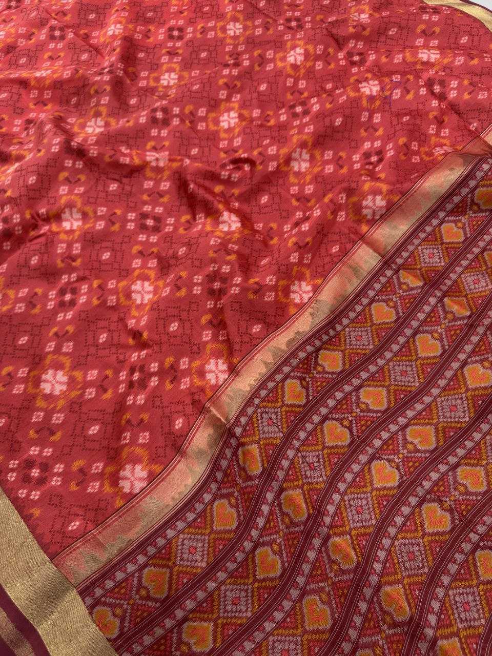 Ynf Khadi KESH532 TULSI PATOLA 4 Silk Sarees Wholesale Ikkat Silk Sarees Manufacturer