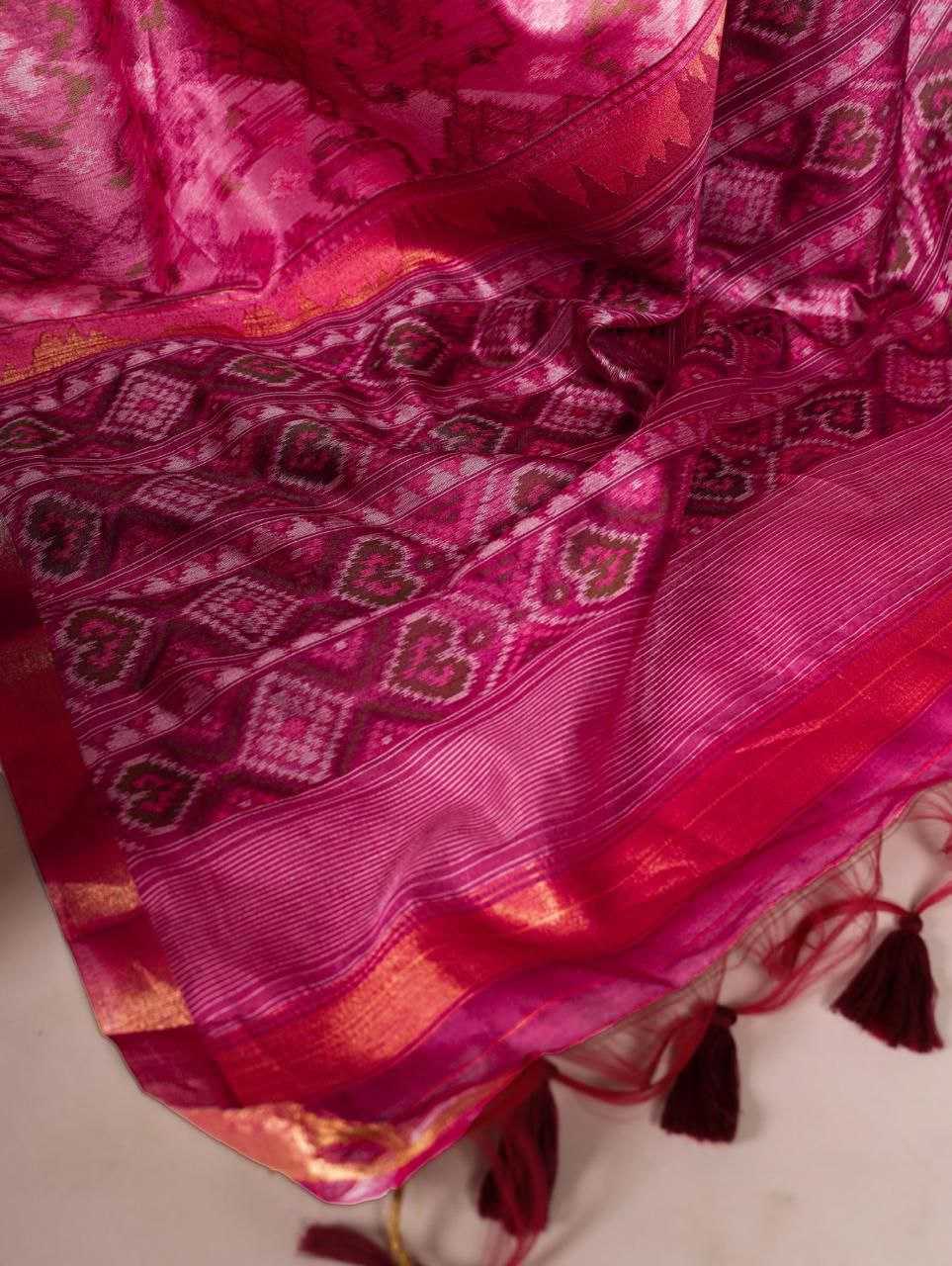 Ynf Khadi KESH532 TULSI PATOLA 4 Silk Sarees Wholesale Ikkat Silk Sarees Manufacturer