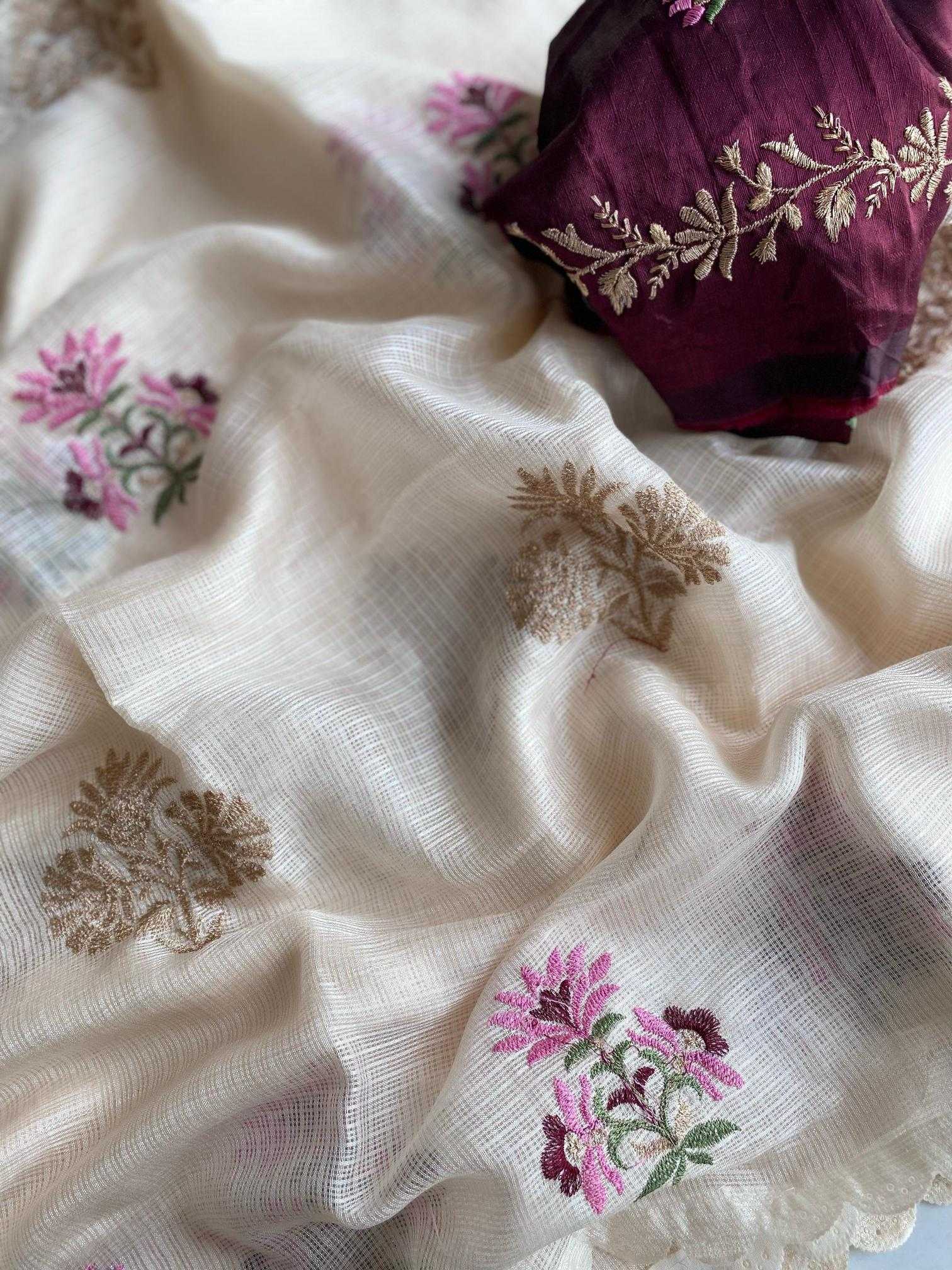 Ynf Kota Checks KESH249 Asha Sarees Festive Collections Wholesale White Sarees Kota Doria Sarees Onam Collections Manufacturer