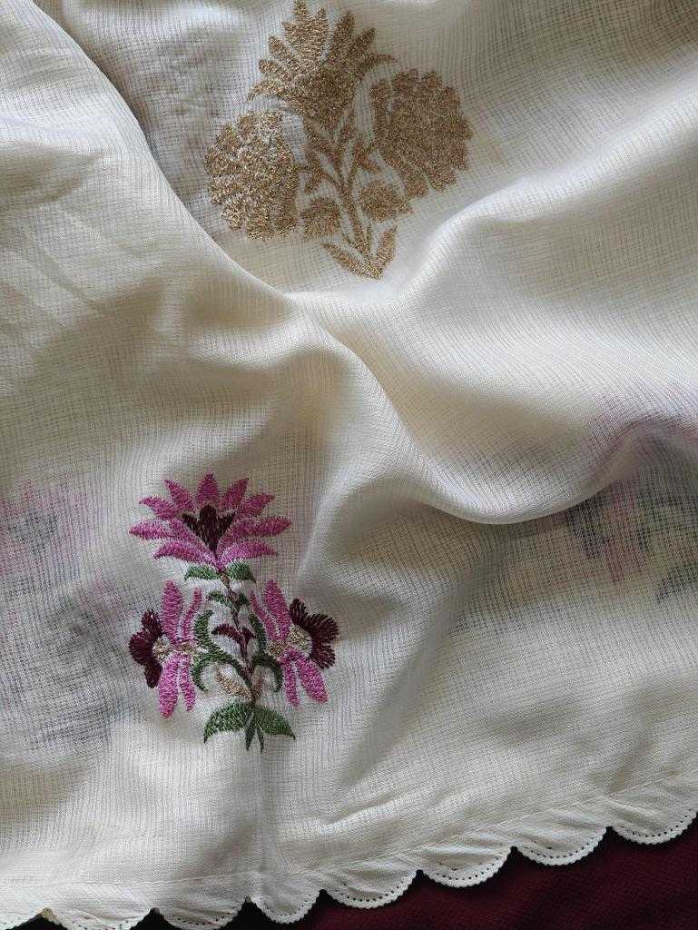 Ynf Kota Checks KESH249 Asha Sarees Festive Collections Wholesale White Sarees Kota Doria Sarees Onam Collections Manufacturer