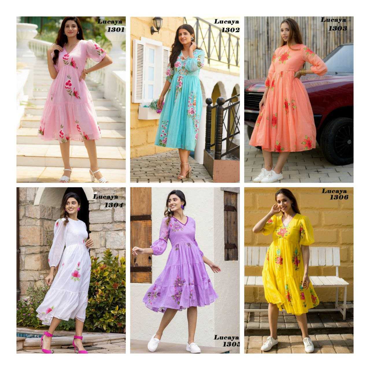 Ynf Kota Checks RIN131 1301 Mother & Daughter Combo Wholesale Mother Daughter Matching Gowns Manufacturer