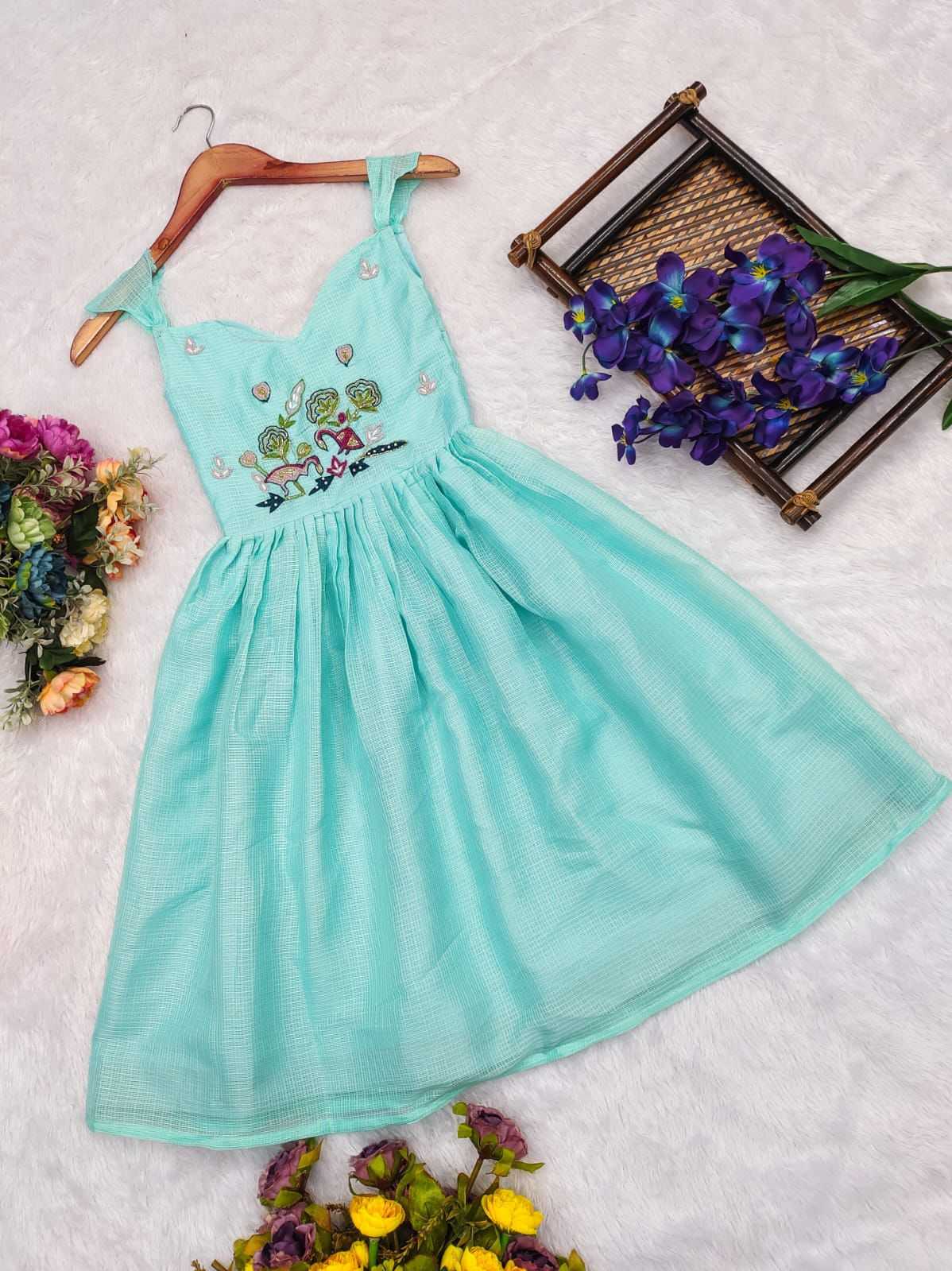 Ynf Kota Checks RIN235 Katdana Kids Wear Wholesale Kids Gown Kids Ethnic Gowns Manufacturer