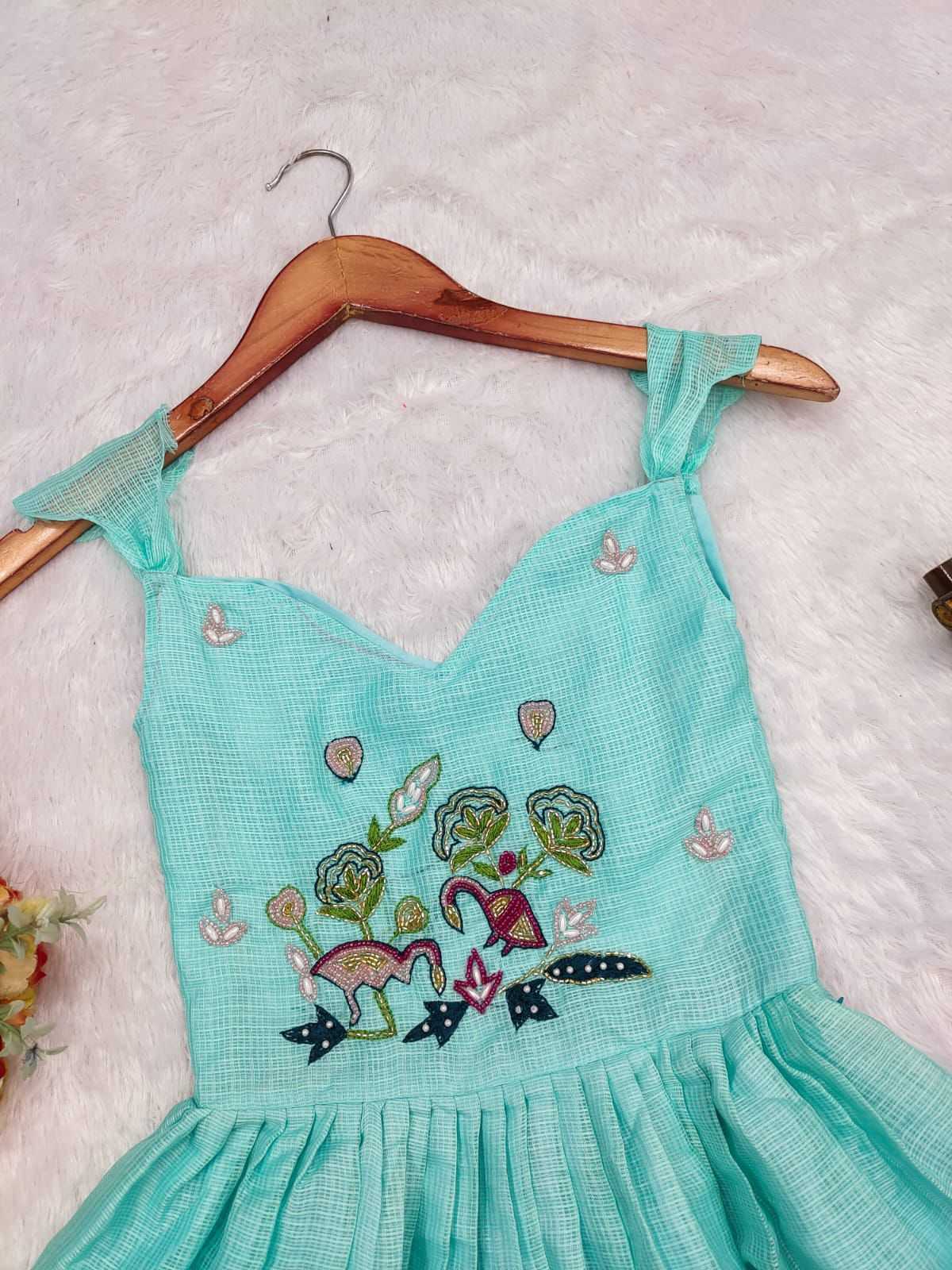 Ynf Kota Checks RIN235 Katdana Kids Wear Wholesale Kids Gown Kids Ethnic Gowns Manufacturer