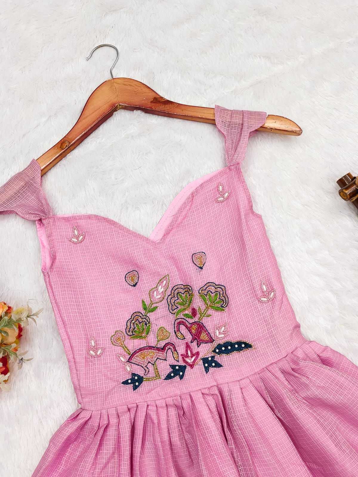 Ynf Kota Checks RIN235 Katdana Kids Wear Wholesale Kids Gown Kids Ethnic Gowns Manufacturer