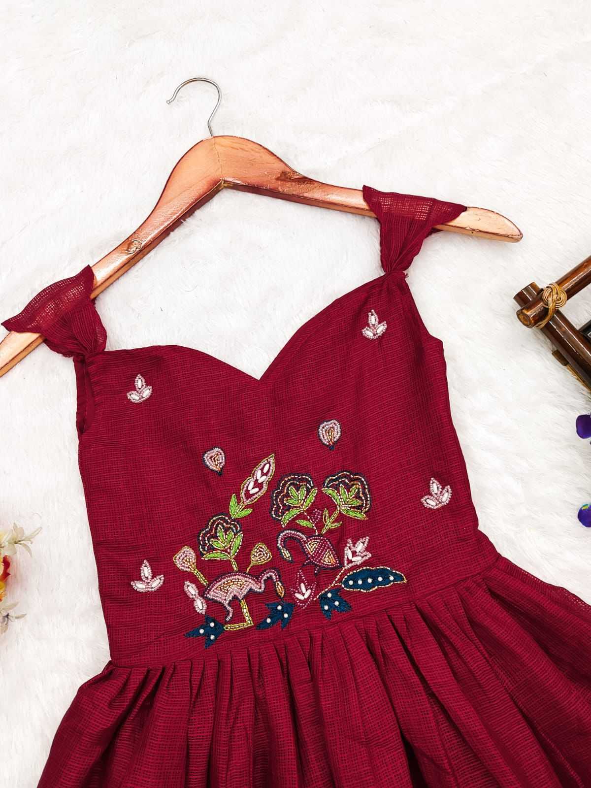 Ynf Kota Checks RIN235 Katdana Kids Wear Wholesale Kids Gown Kids Ethnic Gowns Manufacturer