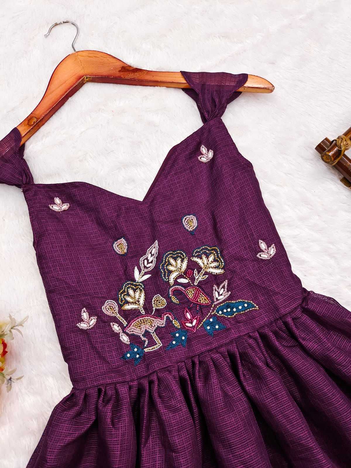 Ynf Kota Checks RIN235 Katdana Kids Wear Wholesale Kids Gown Kids Ethnic Gowns Manufacturer