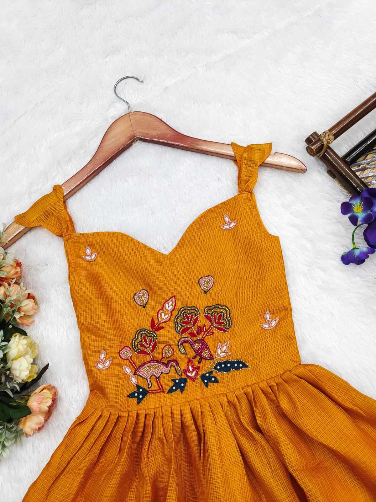 Ynf Kota Checks RIN235 Katdana Kids Wear Wholesale Kids Gown Kids Ethnic Gowns Manufacturer