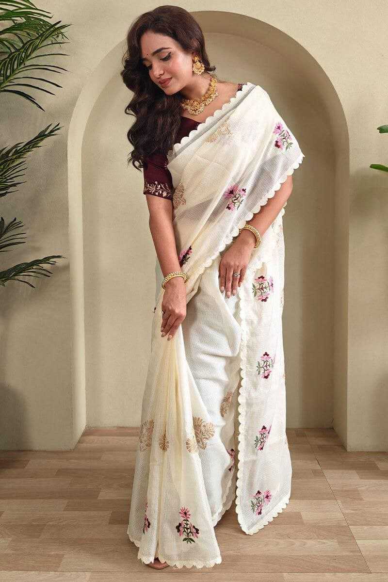 Ynf Kota Chex KESH487 Unique Look Sarees Wholesale Embroidered Sarees Cutwork Saree Manufacturer