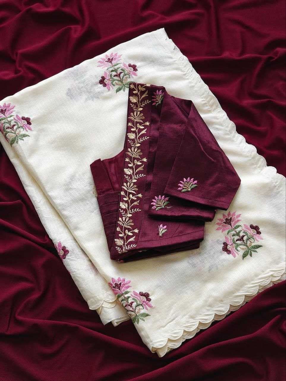 Ynf Kota Chex KESH487 Unique Look Sarees Wholesale Embroidered Sarees Cutwork Saree Manufacturer