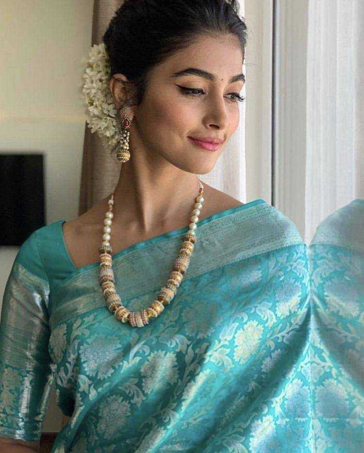 Ynf Lichi Silk KESH551 068 Silk Sarees Bollywood Collections Wholesale Designer Silk Sarees Pooja Hedge Manufacturer