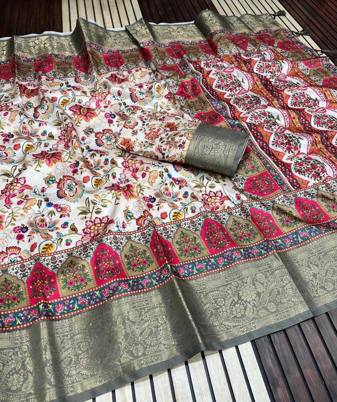Ynf Lichi Silk RIN225 941 Silk Sarees Wedding Collections Festive Collections Wholesale Tussar Silk Sarees Printed Silk Saree Silk Sarees With Blouse Manufacturer