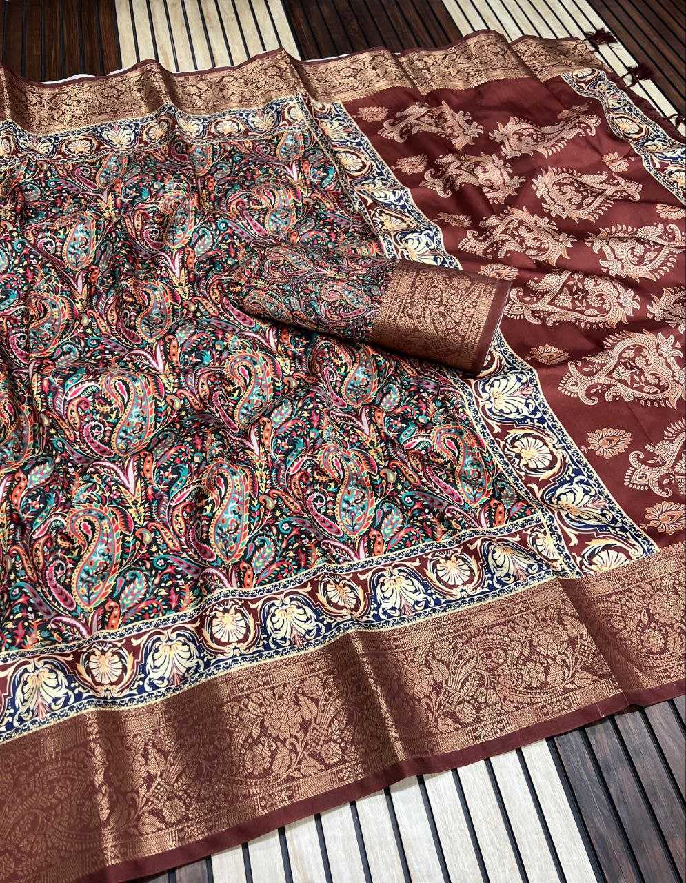 Ynf Lichi Silk RIN225 941 Silk Sarees Wedding Collections Festive Collections Wholesale Tussar Silk Sarees Printed Silk Saree Silk Sarees With Blouse Manufacturer