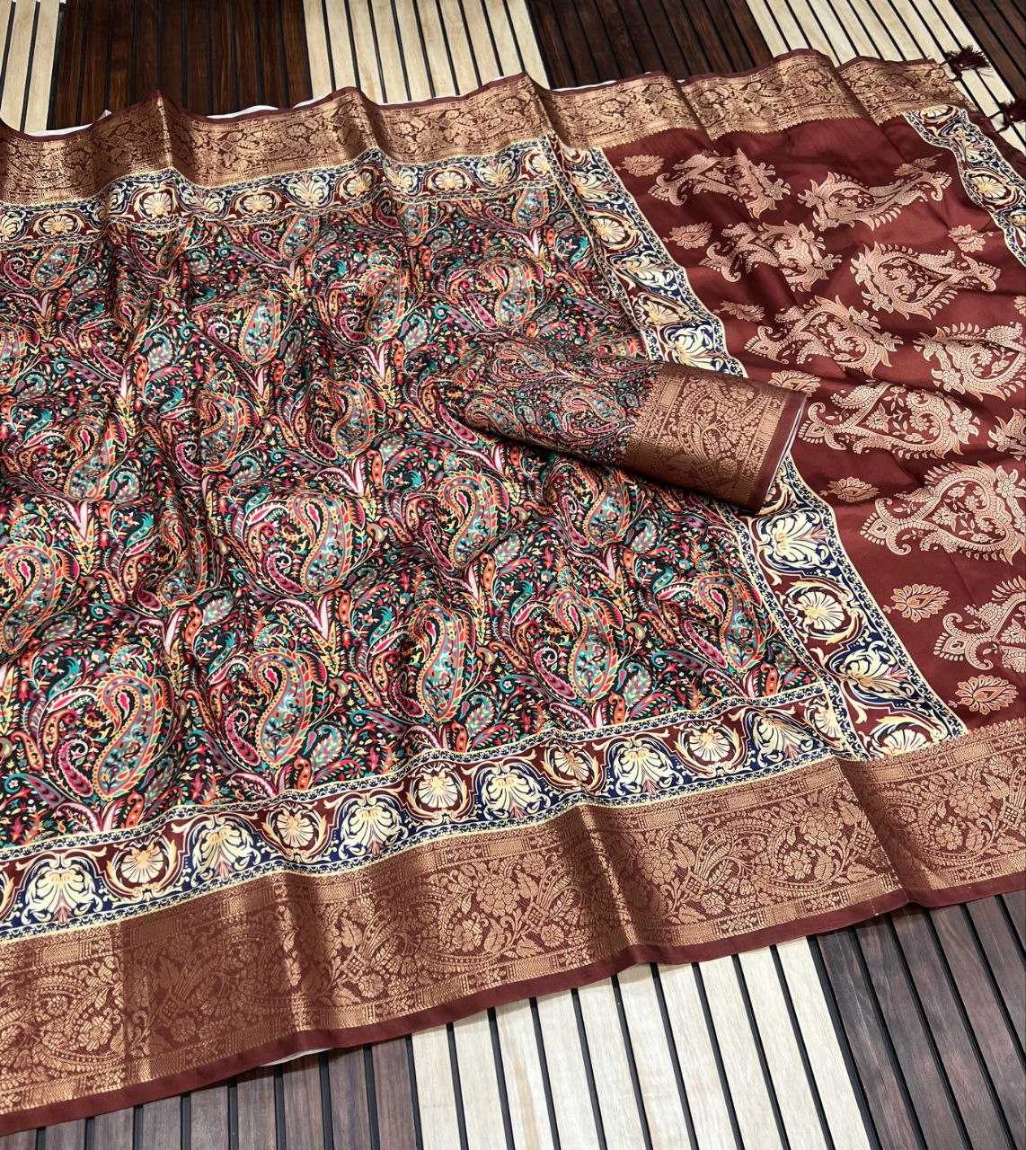 Ynf Lichi Silk RIN225 941 Silk Sarees Wedding Collections Festive Collections Wholesale Tussar Silk Sarees Printed Silk Saree Silk Sarees With Blouse Manufacturer