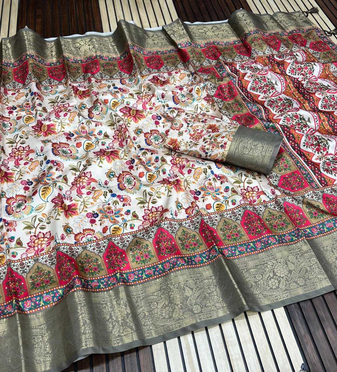 Ynf Lichi Silk RIN225 941 Silk Sarees Wedding Collections Festive Collections Wholesale Tussar Silk Sarees Printed Silk Saree Silk Sarees With Blouse Manufacturer
