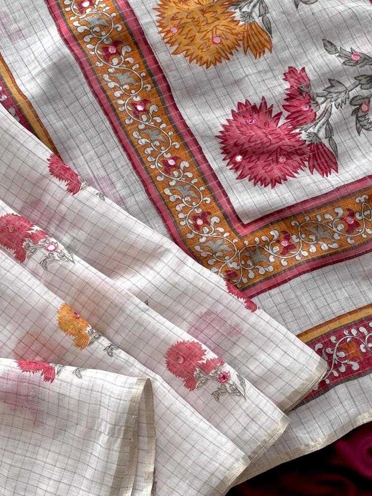 Ynf Linen KESH249 Bhavana Sarees Festive Collections Wholesale Zari Border Sarees Linen Sarees Onam Collections Manufacturer