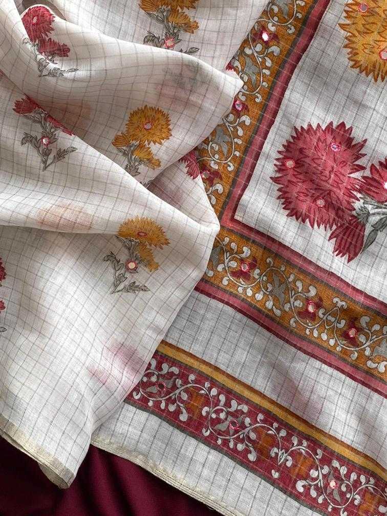 Ynf Linen KESH249 Bhavana Sarees Festive Collections Wholesale Zari Border Sarees Linen Sarees Onam Collections Manufacturer
