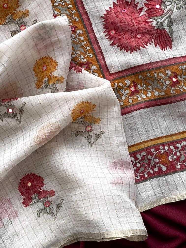 Ynf Linen KESH249 Bhavana Sarees Festive Collections Wholesale Zari Border Sarees Linen Sarees Onam Collections Manufacturer