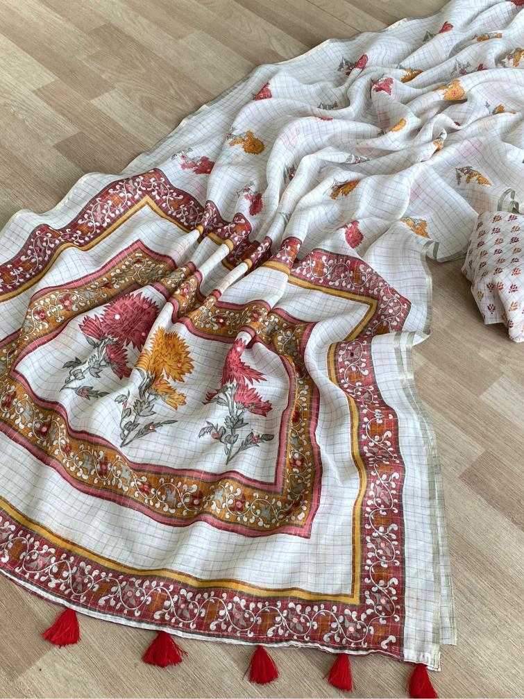 Ynf Linen KESH249 Bhavana Sarees Festive Collections Wholesale Zari Border Sarees Linen Sarees Onam Collections Manufacturer
