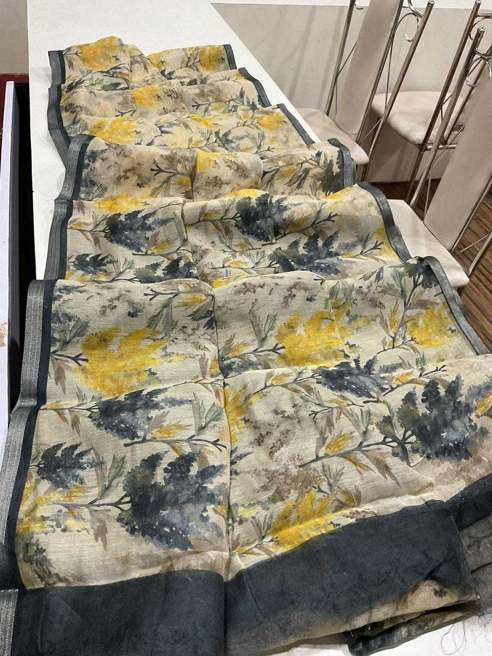 Ynf Linen KESH484 PLEASANT Sarees Wholesale Printed Sarees Hand Work Sarees Linen Sarees Manufacturer