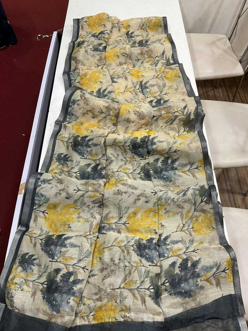 Ynf Linen KESH484 PLEASANT Sarees Wholesale Printed Sarees Hand Work Sarees Linen Sarees Manufacturer