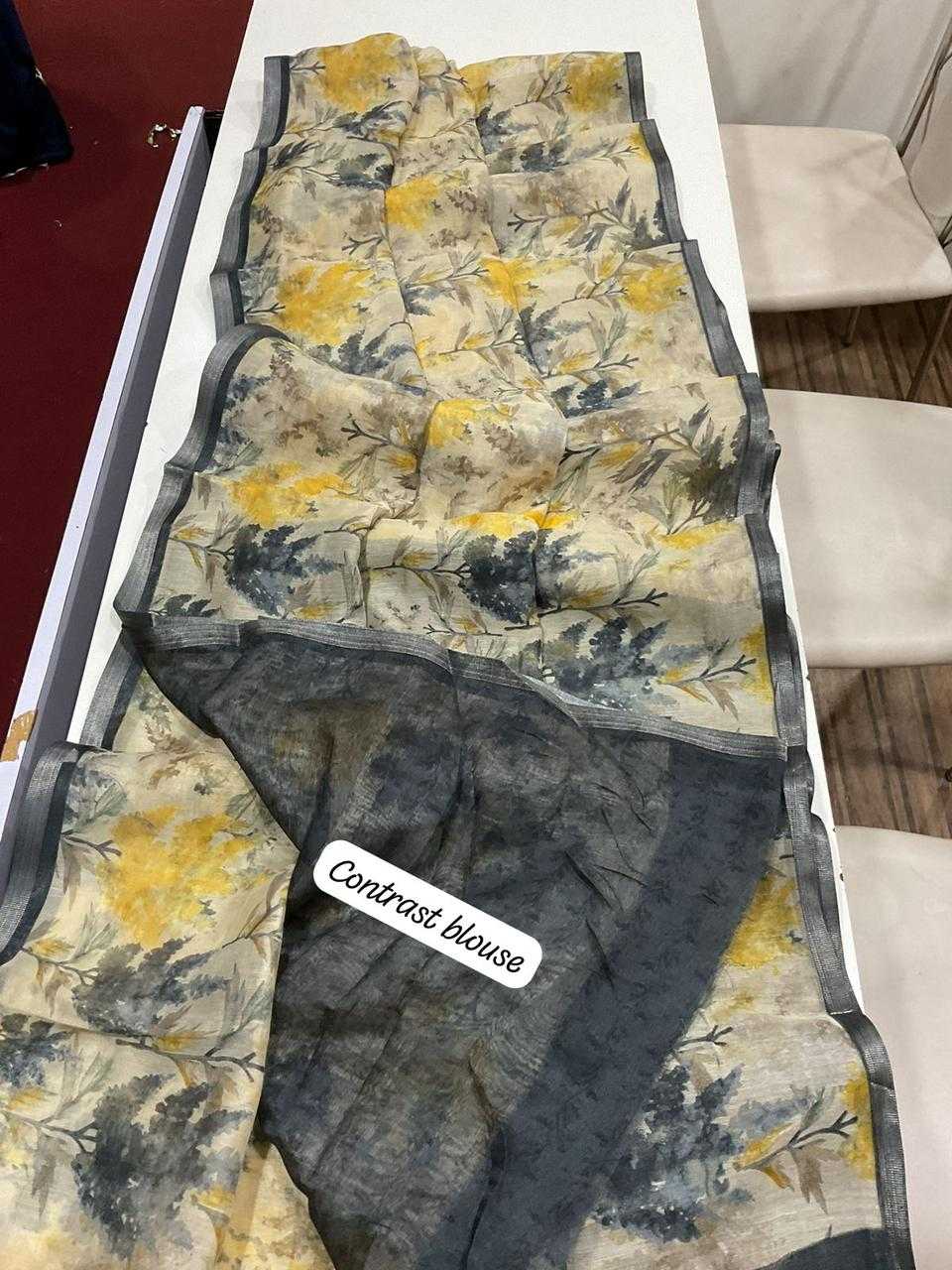 Ynf Linen KESH484 PLEASANT Sarees Wholesale Printed Sarees Hand Work Sarees Linen Sarees Manufacturer